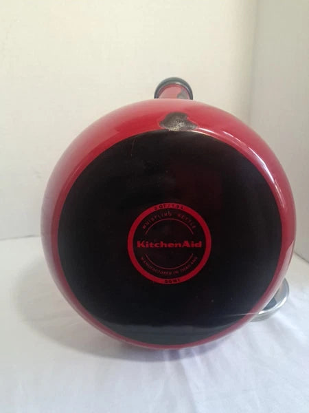 Kitchen Aid Porcelain Teapot White Whistling Gas & Electric Stove Top...