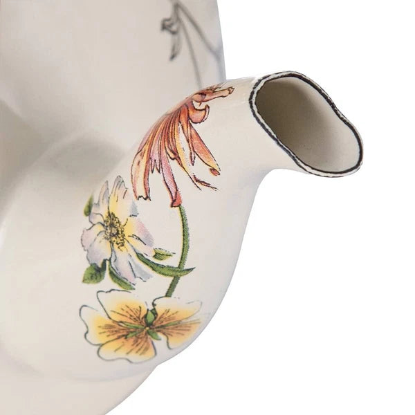 Enameled Flower Garden Tea Pot Kettle Floral Teapot with Infuser 1.2L