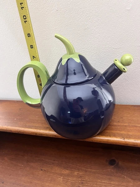 VTG Copco Eggplant Enamel  Tea Kettle,Teapot, Blue Green~Lid & Spout~ PRETTY!!