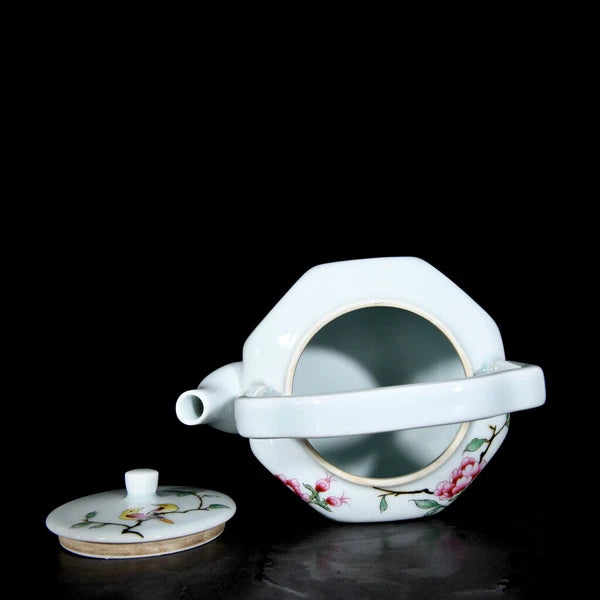 Chinese Enamel Colour Porcelain HandPainted Flowers&Plants Teapot