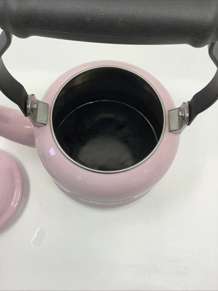 Le Creuset Pink Enamel Whistling Tea Kettle 1.25 Quart
