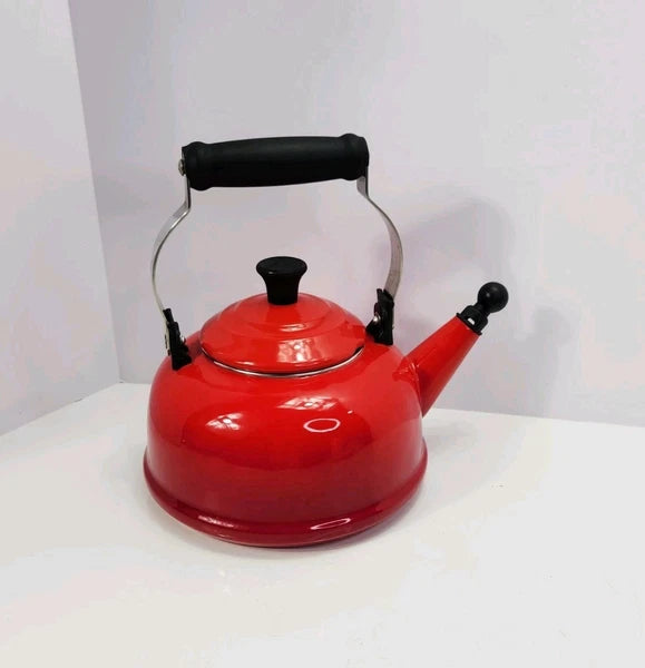 Le Creuset Vintage Tea Kettle Red 1.7 Quart  Whistling Teapot