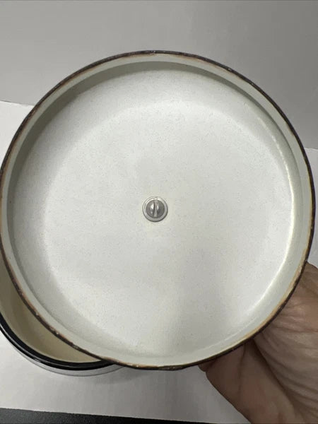 Swedish Berggren Enamel Kettle Teapot Scandinavian Folk Art Fruit W Lid Handle