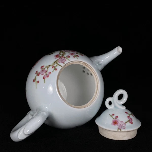 Chinese Enamel Colour Porcelain HandPainted Exquisite Flower&Bird Teapot 24729