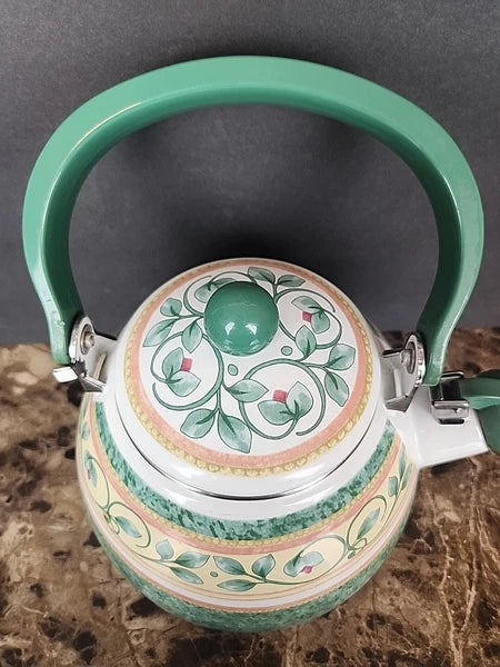 Pfaltzgraff French Quarter Tea Kettle Teapot Enamel on Steel Read Description