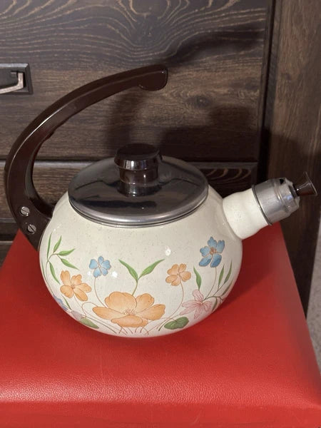 Vintage Large Teapot, Flowers,