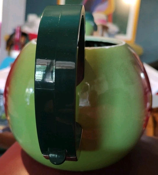 Vintage Retro 80's COPCO Red & Green Apple or Pear Enamel Teapot 2.5 Qt. Kettle