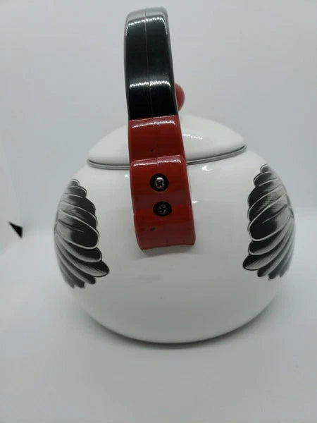 M. Kamenstein, Inc 1986 Enamel Rooster/Chicken Teapot Tea Kettle