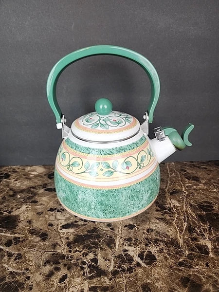 Pfaltzgraff French Quarter Tea Kettle Teapot Enamel on Steel Read Description