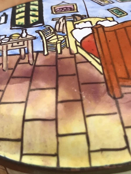 Vintage miniature enamel teapot Bedroom Vincent Porcelain