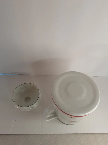 Enamelware Coffee Cocoa tea Pot Mitford Jan Karon Hallmark 8.5 " Tall  Holidays