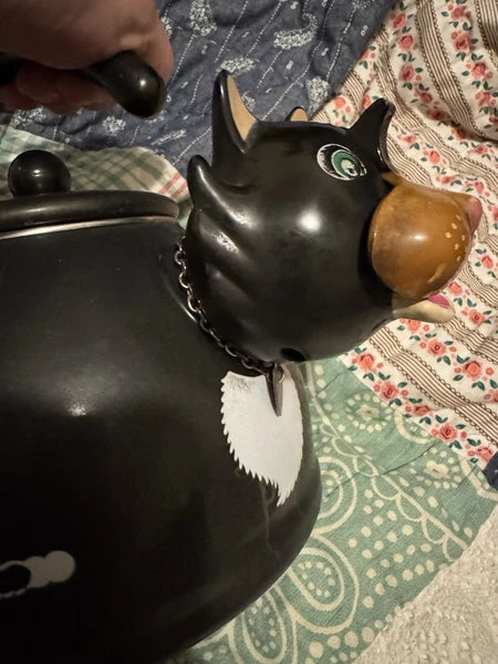 Vintage Rare MM Kamenstein Novelteas TeaCatty Cat Head Whistling Tea Pot