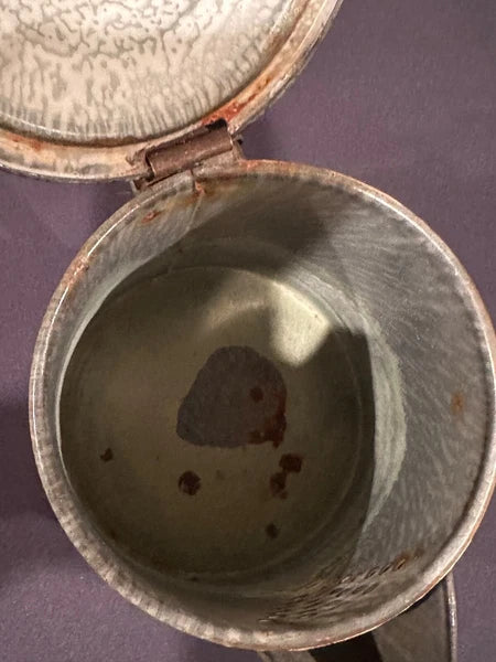 Vintage Gray Agateware Cowboy/Camping Teapot