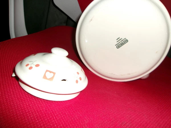 vintage enamel farm scene tea kettle by raintree ltd