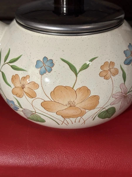 Vintage Large Teapot, Flowers,