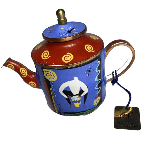 Charlotte Di Vita Bass Drummer Minature Teapot Enamel Numbered