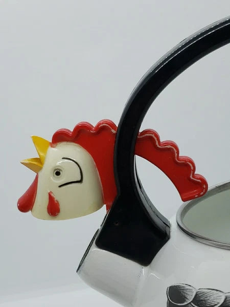 M. Kamenstein, Inc 1986 Enamel Rooster/Chicken Teapot Tea Kettle