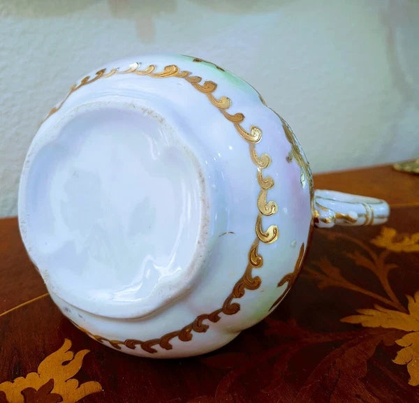 Fine Satsuma Teapot Moriage Raised Gold Hand Painted Enamel Red Blue c1880