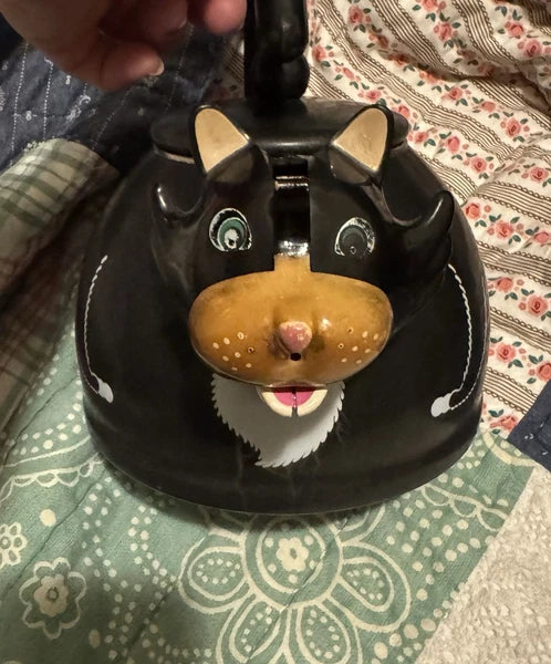 Vintage Rare MM Kamenstein Novelteas TeaCatty Cat Head Whistling Tea Pot