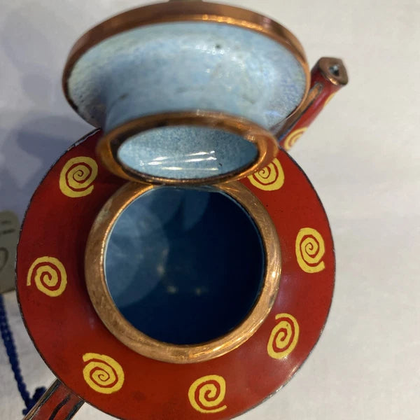 Charlotte Di Vita Bass Drummer Minature Teapot Enamel Numbered