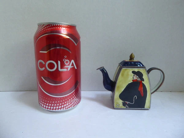 Miniature Charlotte Di Vita Enamel Teapot Toulouse Lautrec's Swordsman