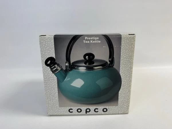 Copco Prestige 2.4l Tea Kettle Teal Blue Enamel Whistling Tea Pot - NEW in Box