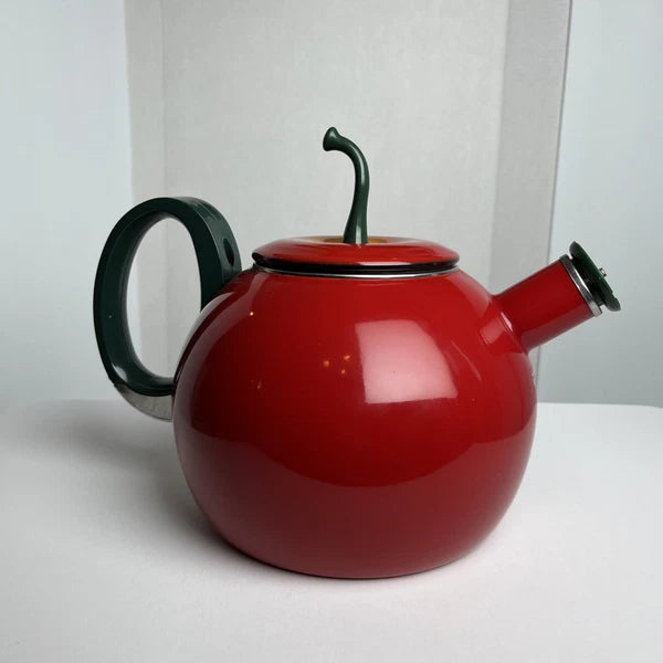 COPCO Red Apple Enamel Teapot Kettle Coffee Pot Kettle 2.5 Qt - Vintage