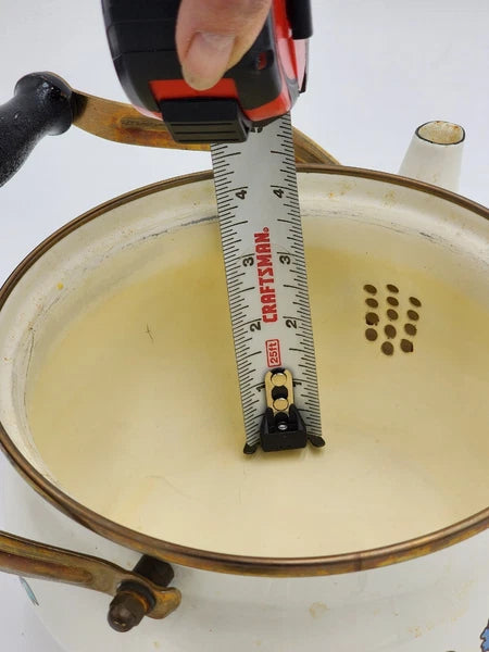 Vintage NORMANDY Enamel Metal Floral 8 Cup Teapot Tea Kettle Wood Handle 7 Inch