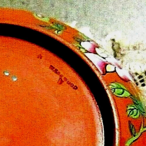 RARE Antique Wedgwood Pottery Enamel Rosso Antico Chinoiserie Teapot w Lid