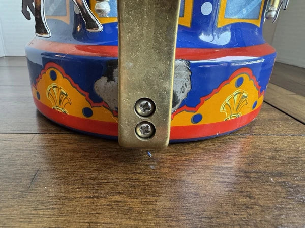 Vintage MKI Kamenstein World of Motion Tea Kettle Teapot Carousel Horses Spins