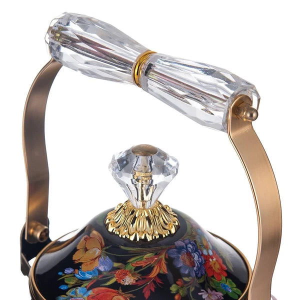 Floral Teapot with Infuser Enamel Flower Garden Perfect for  Tea & Coffee 2.5L