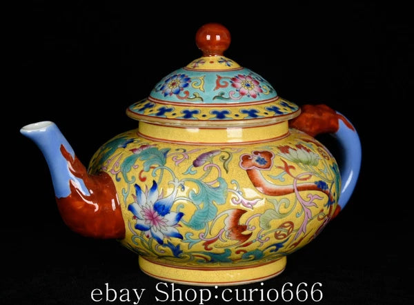 8'' Yongzheng Colour Enamel Porcelain Flower Flowers Pattern Wine Kettle Tea Pot