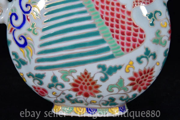 8.8" Old China Dynasty Colour Enamel porcelain Fengshui Phoenix Teapot Pot