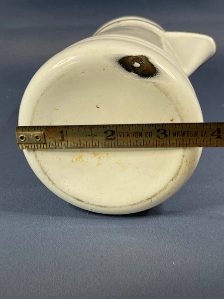 Enamelware Small 6 1/2" Coffee / Tea Pot White/Black Trim. RARE Find! 4736