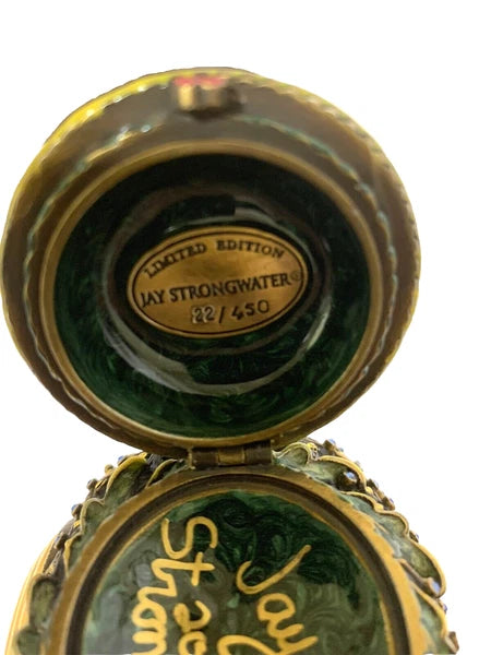 Jay Strongwater Enamel & Swarovski Crystals Lewis Carroll Inspired Teapot Clock