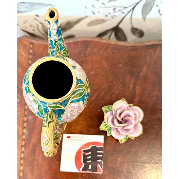 Cloisonne Miniature metal and enamel Teapot from Oriental Treasures
