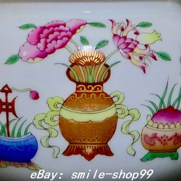 5.5" Qianlong Enamel Colour Porcelain Gilt 8 Auspicious Symbol Kettle Pot