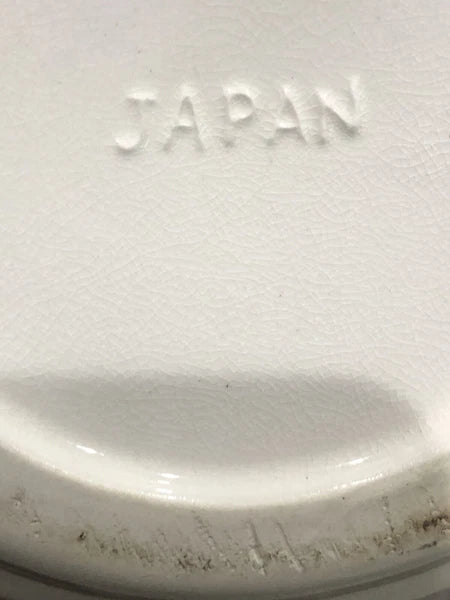 Vntg Japan Blue Onion Porcelain Enamel Ware Teakettle W/Wire Metal HandleVGUC