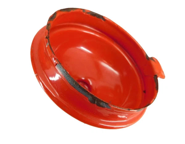 Huta Silesia Polish Enamelware Tea Kettle Red Enamel 14 Poland Vintage 1970's