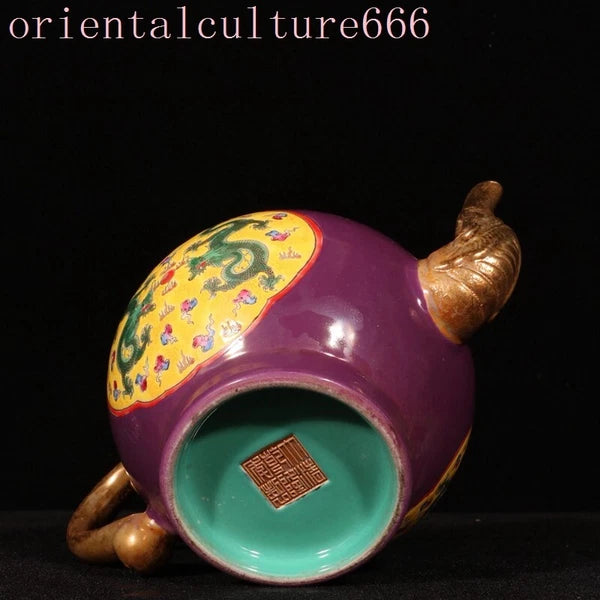 China Dynasty cloisonne enamel porcelain gilt dragon Pattern Tea makers Tea Pot