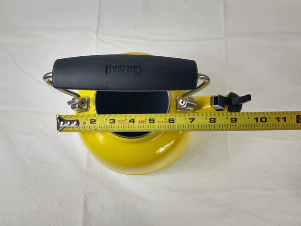 Chantal Yellow Enamel With Stainless Steel Whistling Tea Kettle Teapot Kitchen