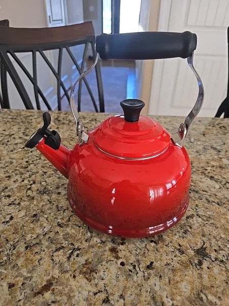 Le Creuset Enamel On Steel Whistling Tea Kettle Cerise Red 1.6 L 1.7 Q