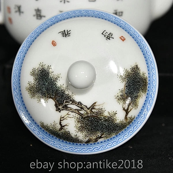 5.6" Old Chinese Yongzheng Enamel Porcelain Dynasty Child Play Tea Pot Kettle