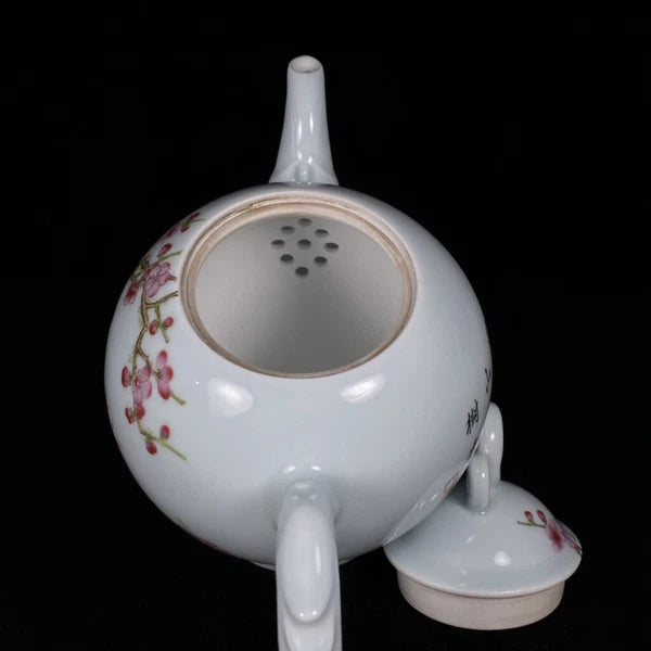 Chinese Enamel Colour Porcelain HandPainted Exquisite Flower&Bird Teapot 24729