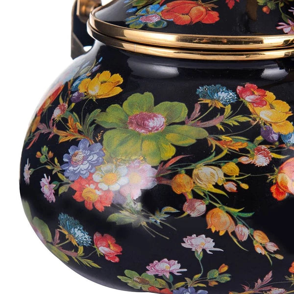 Floral Teapot with Infuser Enamel Flower Garden Perfect for  Tea & Coffee 2.5L