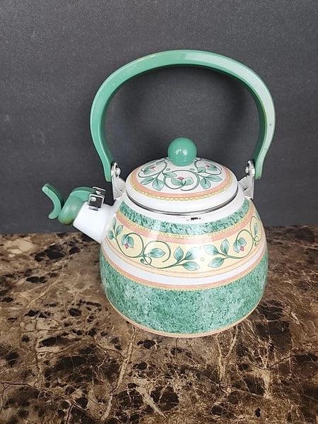 Pfaltzgraff French Quarter Tea Kettle Teapot Enamel on Steel Read Description