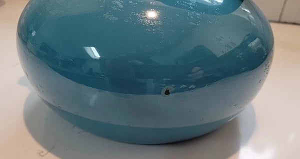 VTG Chantal Aquamarine Blue Turquoise Enamel on Steel Whistling Tea Pot Kettle