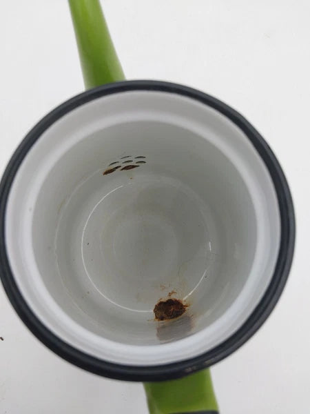 Vintage Mid Century Green Enamel Small Coffee pot with no lid