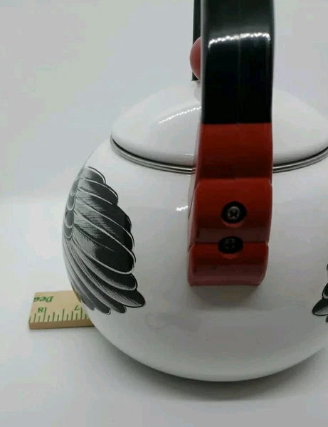 M. Kamenstein, Inc 1986 Enamel Rooster/Chicken Teapot Tea Kettle