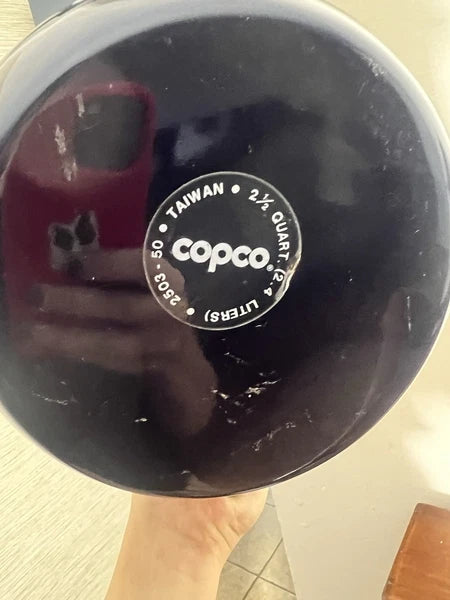 VTG Copco Eggplant Enamel  Tea Kettle,Teapot, Blue Green~Lid & Spout~ PRETTY!!